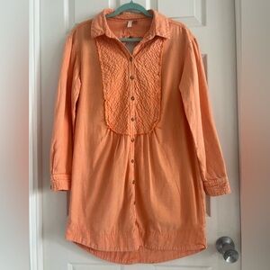 Pilcro long sleeve mini dress. Large keyhole back. Orange. EUC. Size small.